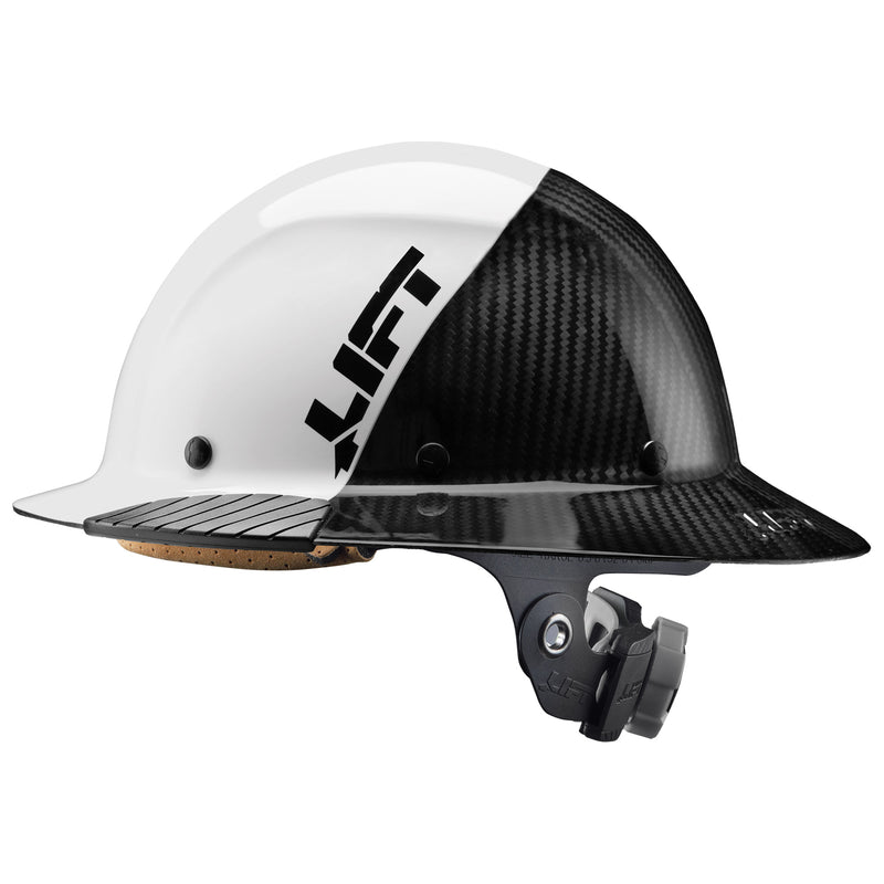 DAX Fifty/50 Carbon Fiber Full Brim Hard Hat Black/White